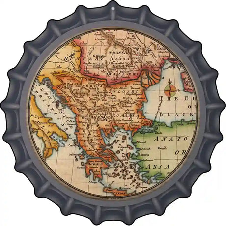 Former Yugoslavia Map Novelty Metal Bottle Cap Sign