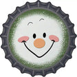 Dark Green Snowman Face Novelty Metal Bottle Cap Sign