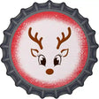 Red Reindeer Face Novelty Metal Bottle Cap Sign