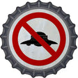 No UFOs Novelty Metal Bottle Cap Sign