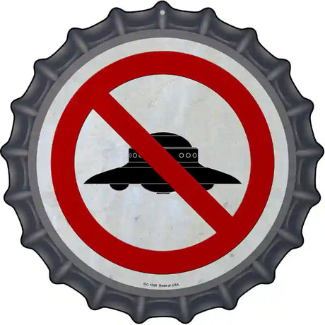 No UFOs Novelty Metal Bottle Cap Sign