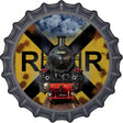 Railroad Crossing Train Novelty Metal Bottle Cap Sign