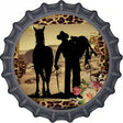 Cowboy With Horse Silhouette Novelty Metal Bottle Cap Sign