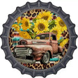 Rusty Truck With Sunflowers Novelty Metal Bottle Cap Sign