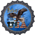 Eagle Born In The USA Blue Novelty Metal Bottle Cap Sign