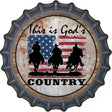 Gods Country Three Horsemen Novelty Metal Bottle Cap Sign