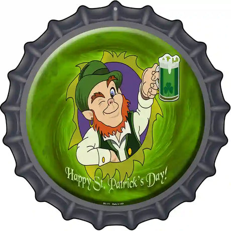 Happy St. Patricks Day Novelty Metal Bottle Cap Sign BC-171