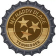 My Happy Place Tristar Tennessee Novelty Metal Bottle Cap Sign BC-1786