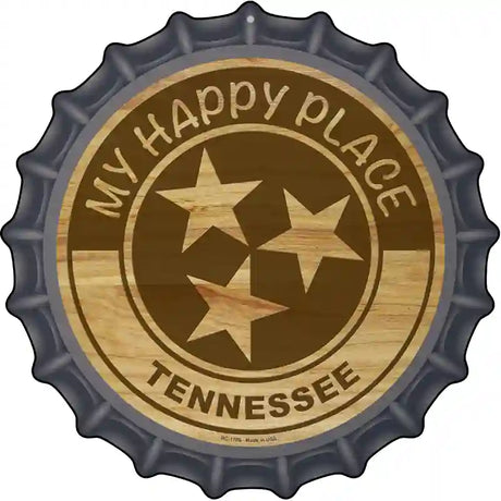 My Happy Place Tristar Tennessee Novelty Metal Bottle Cap Sign BC-1786