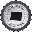 Colorado Mile High Novelty Metal Bottle Cap Sign BC-1796