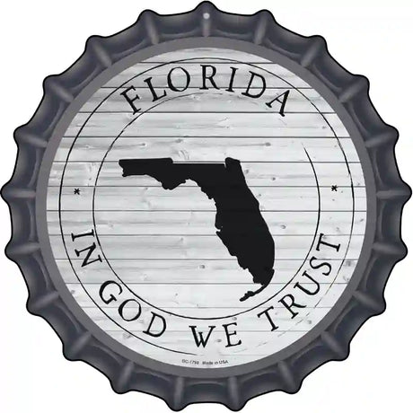 Florida In God We Trust Novelty Metal Bottle Cap Sign BC-1799