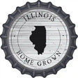 Illinois Home Grown Novelty Metal Bottle Cap Sign BC-1803