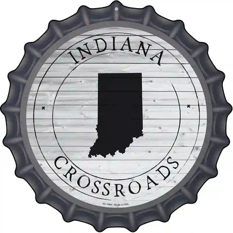 Indiana Crossroads Novelty Metal Bottle Cap Sign BC-1804