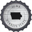 Iowa Hawkeye State Novelty Metal Bottle Cap Sign BC-1805