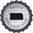 Kansas Sunflower State Novelty Metal Bottle Cap Sign BC-1806