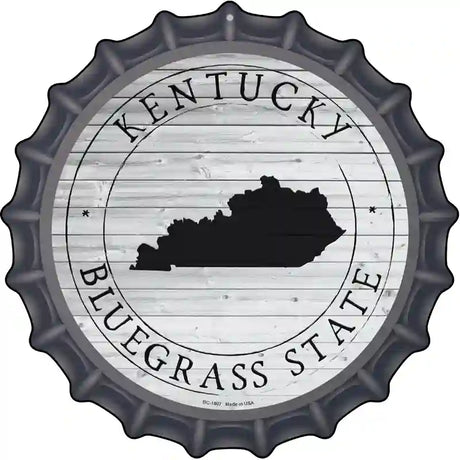 Kentucky Bluegrass State Novelty Metal Bottle Cap Sign BC-1807