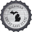 Michigan Great Lake State Novelty Metal Bottle Cap Sign BC-1812