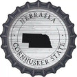 Nebraska Cornhusker State Novelty Metal Bottle Cap Sign BC-1817