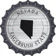 Nevada Sagebrush State Novelty Metal Bottle Cap Sign BC-1818