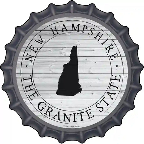 New Hampshire Granite State Novelty Metal Bottle Cap Sign BC-1819