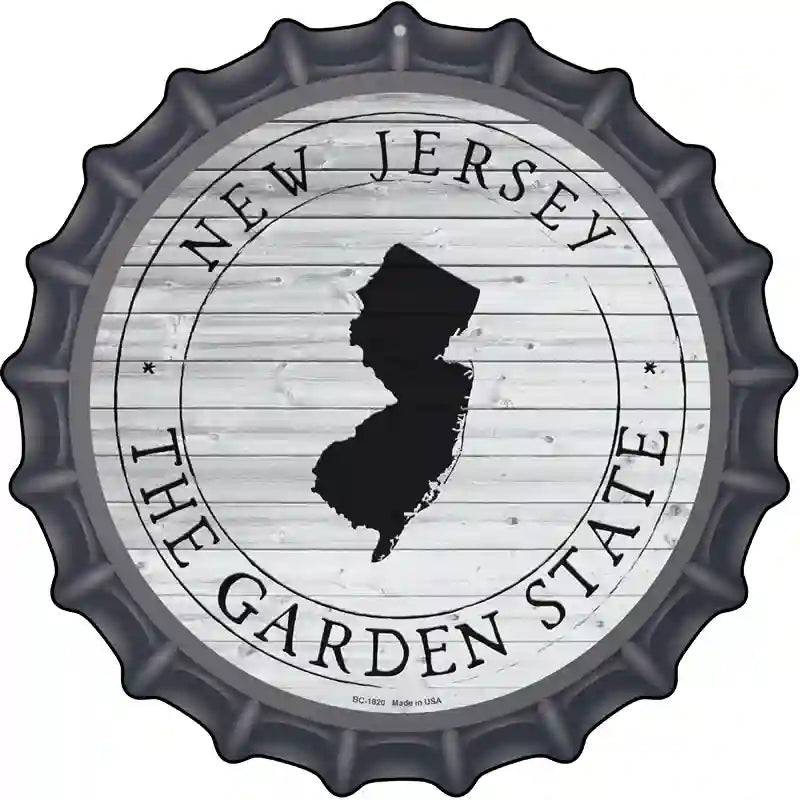 New Jersey Garden State Novelty Metal Bottle Cap Sign BC-1820