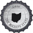 Ohio Buckeye State Novelty Metal Bottle Cap Sign BC-1825