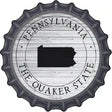 Pennsylvania Quaker State Novelty Metal Bottle Cap Sign BC-1828