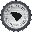 South Carolina Palmetto State Novelty Metal Bottle Cap Sign BC-1830