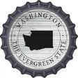 Washington Evergreen State Novelty Metal Bottle Cap Sign BC-1837