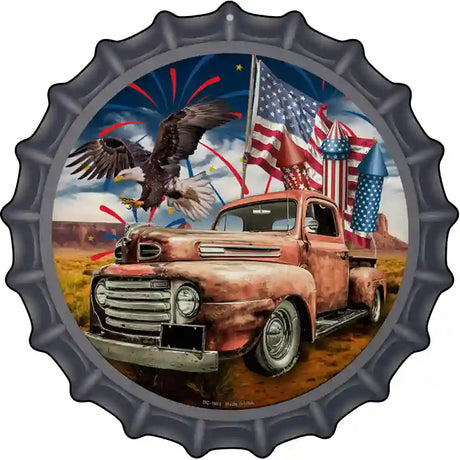 Eagle Rusty Truck Novelty Metal Bottle Cap Sign BC-1861