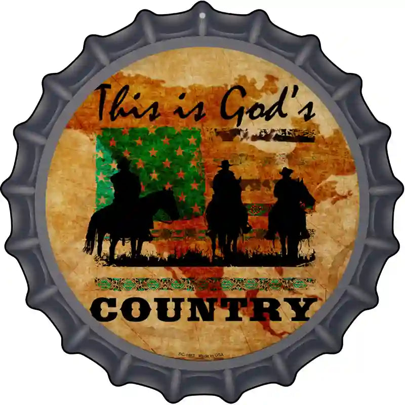 This Is Gods Country Novelty Metal Bottle Cap Sign BC-1867