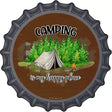 Camping Is My Happy Place Tent Novelty Metal Bottle Cap Sign