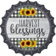 Harvest Blessings Novelty Metal Bottle Cap Sign