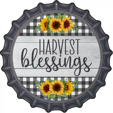 Harvest Blessings Novelty Metal Bottle Cap Sign