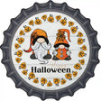 Happy Halloween Pumpkin Spooky Gnomes Novelty Metal Bottle Cap Sign