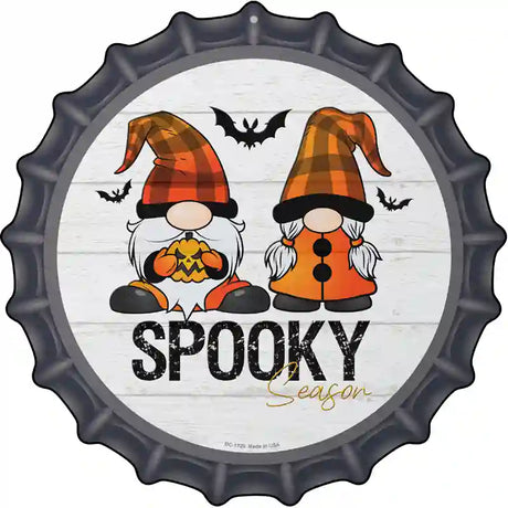 Spooky Season Gnomes Novelty Metal Bottle Cap Sign