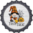 Trick Or Treat Spooky Gnome Novelty Metal Bottle Cap Sign