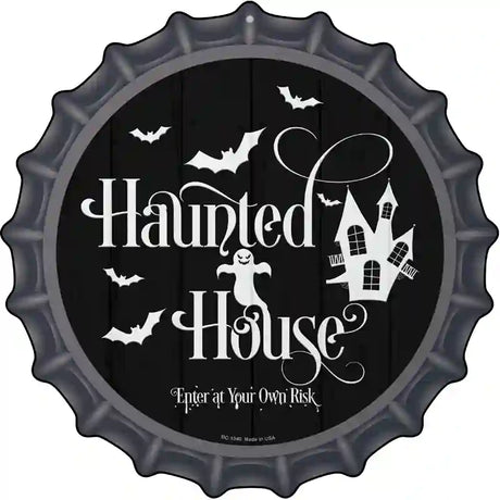 Haunted House Novelty Metal Bottle Cap Sign