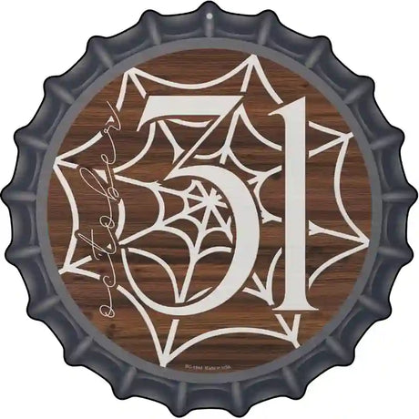 October 31st Spiderweb Novelty Metal Bottle Cap Sign