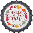 Hello Fall Leaves Novelty Metal Bottle Cap Sign