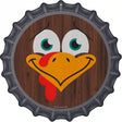 Turkey Face Novelty Metal Bottle Cap Sign