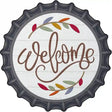 Welcome Leaves Novelty Metal Bottle Cap Sign