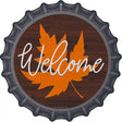 Welcome Leaf Novelty Metal Bottle Cap Sign