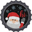 Santa Says Hi Novelty Metal Bottle Cap Sign