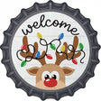 Welcome Reindeer Novelty Metal Bottle Cap Sign