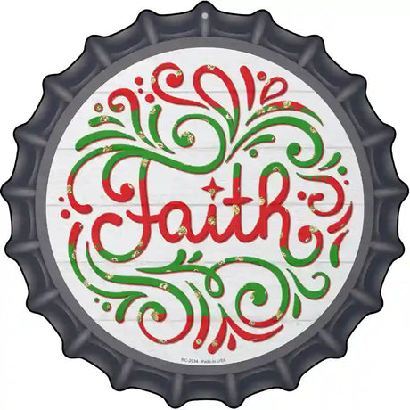 Faith Christmas Novelty Metal Bottle Cap Sign