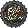 Joy and Love Christmas Novelty Metal Bottle Cap Sign