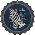 Let it Snow Skeleton Hands Novelty Metal Bottle Cap Sign