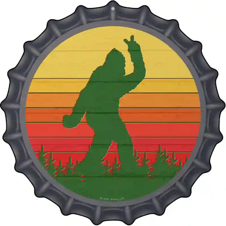 Bigfoot Peace Novelty Metal Bottle Cap Sign