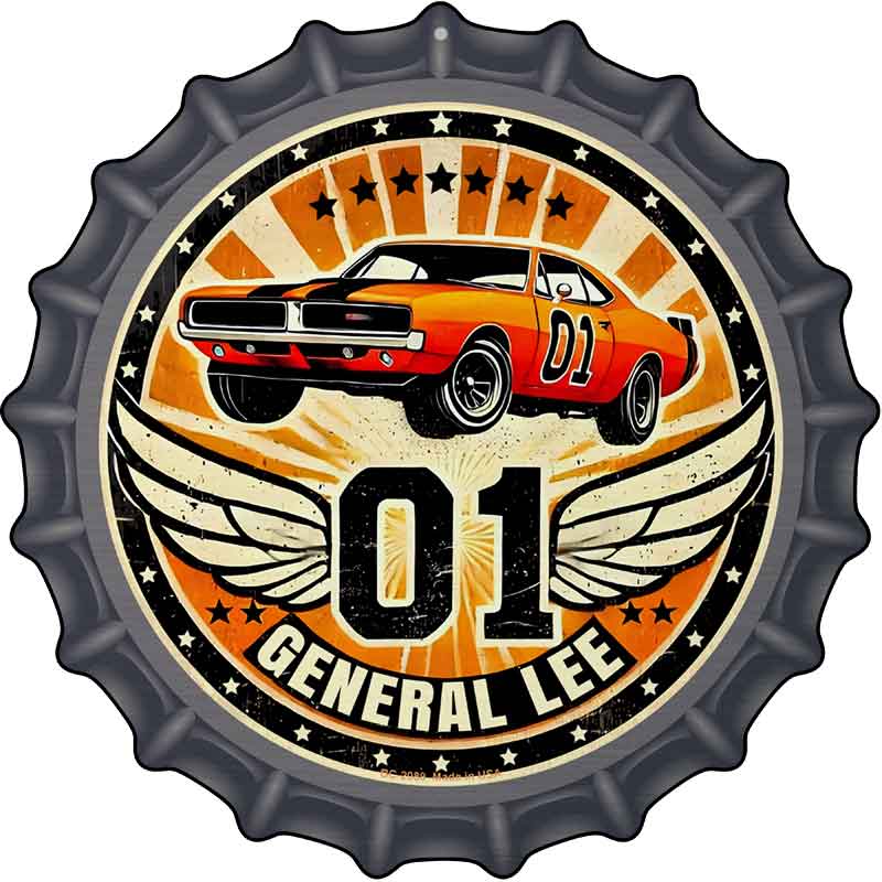 01 General Lee Novelty Metal Bottle Cap Sign BC-2089